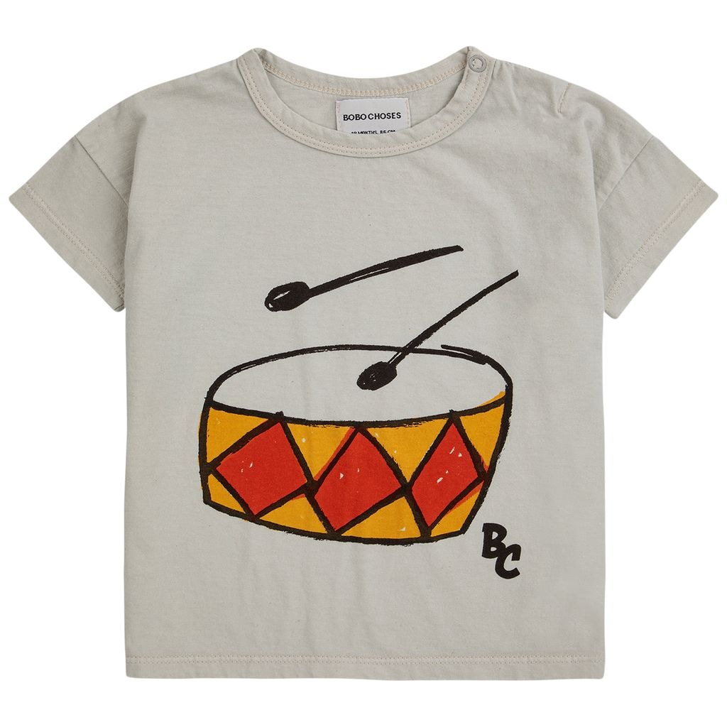 Play The Drum Baby T-shirt Beige