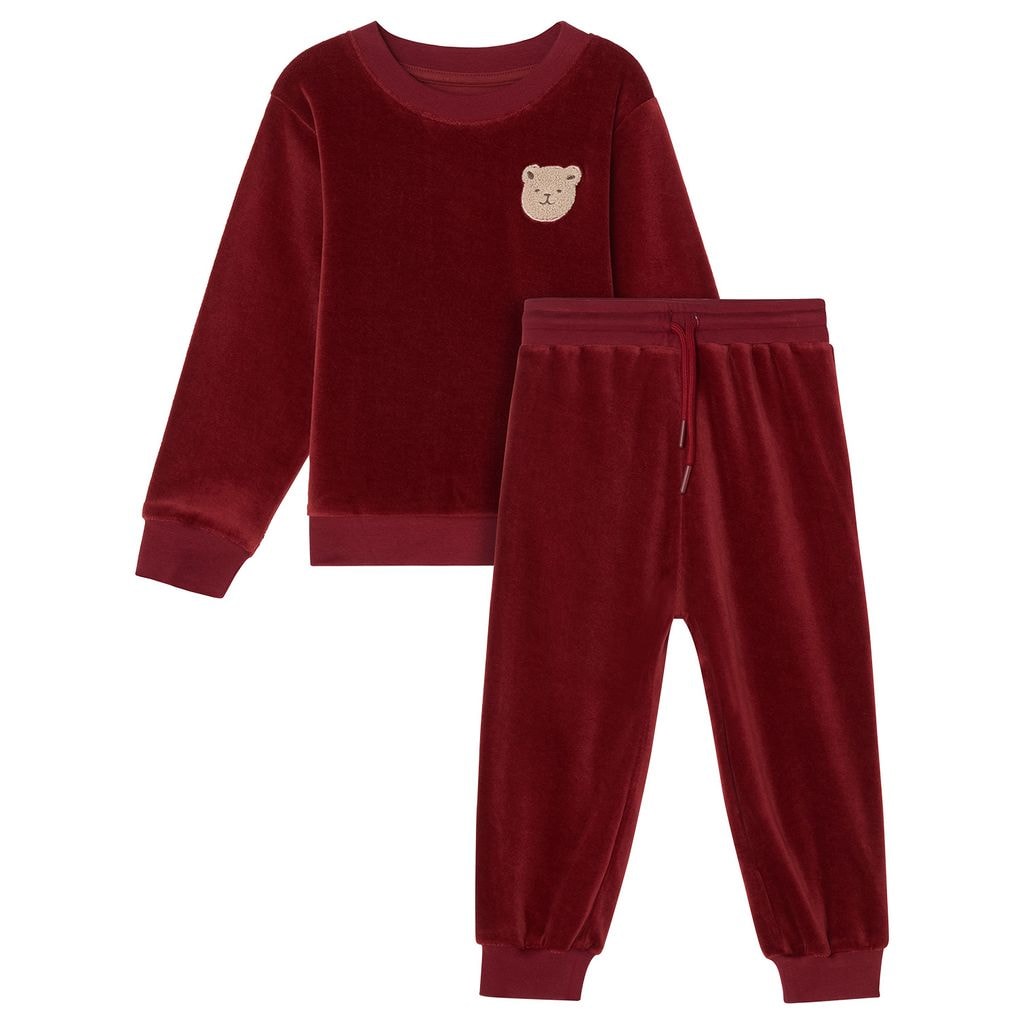 Robin Velour -asu Bear Patch -yksityiskohdalla värissä Merry Red