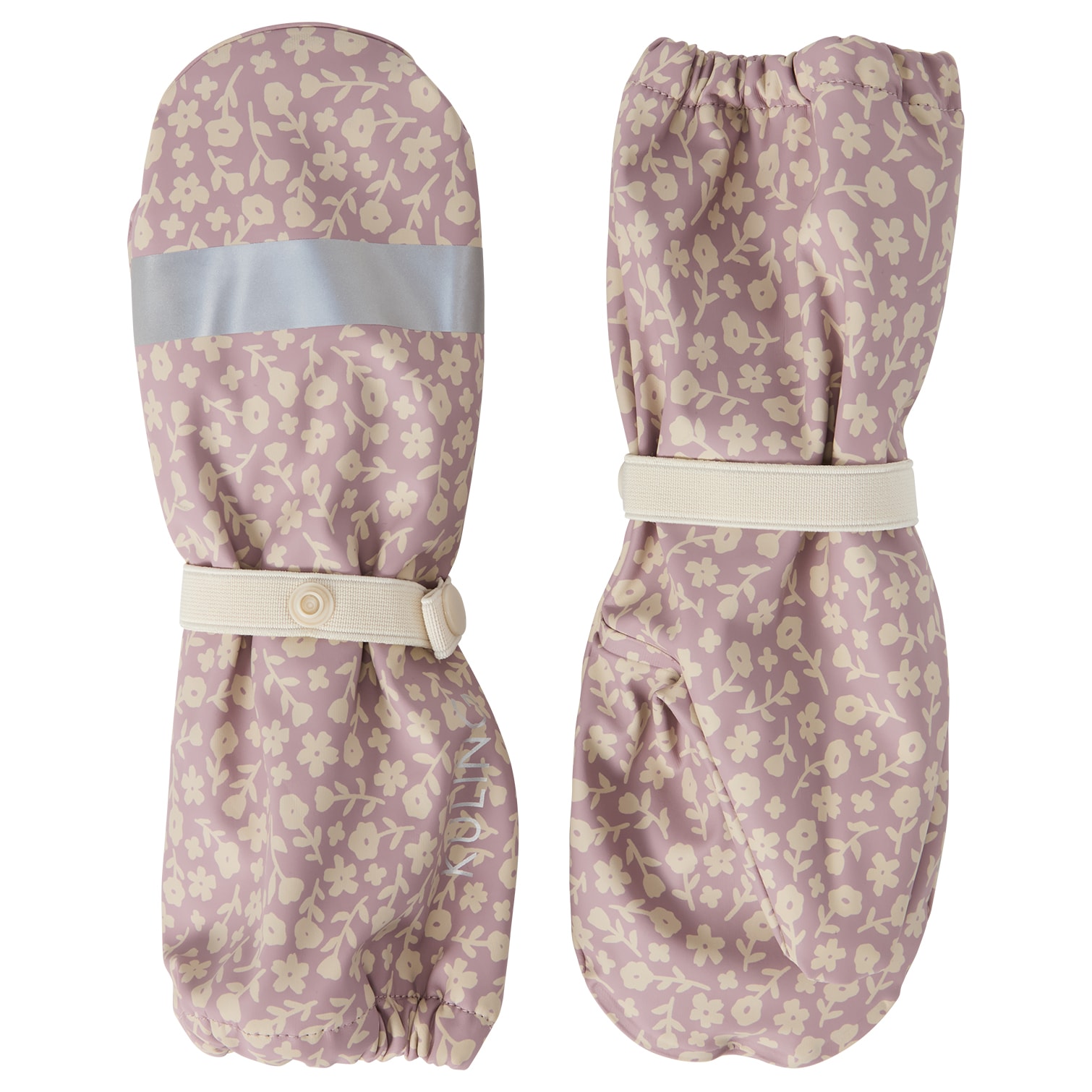 Vilnius Lined Rain Mittens Purple Mauve Flower