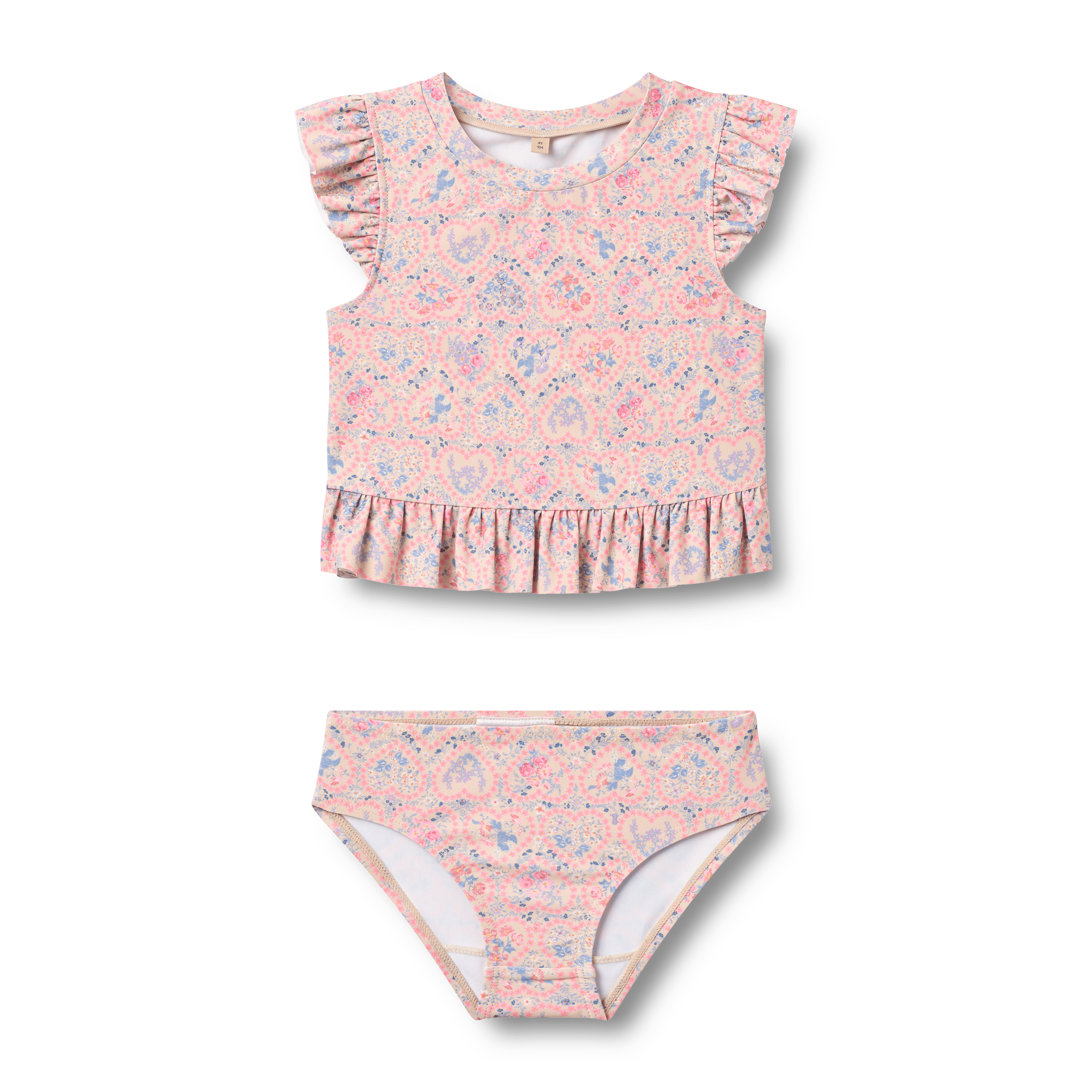 Swim Set 2-piece Alma Pink Heart Flowers