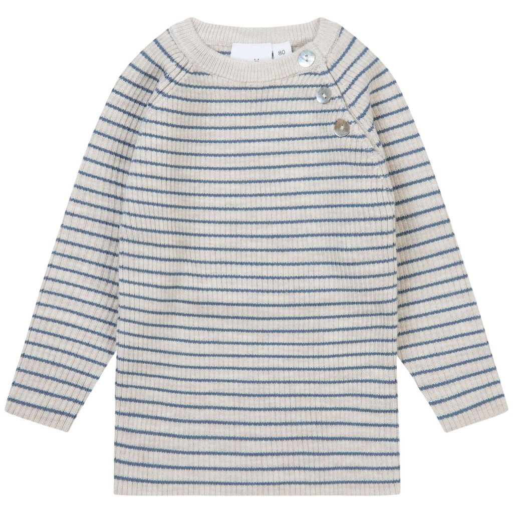 Flye Striped Knit Sweater Oat Melange/Stone