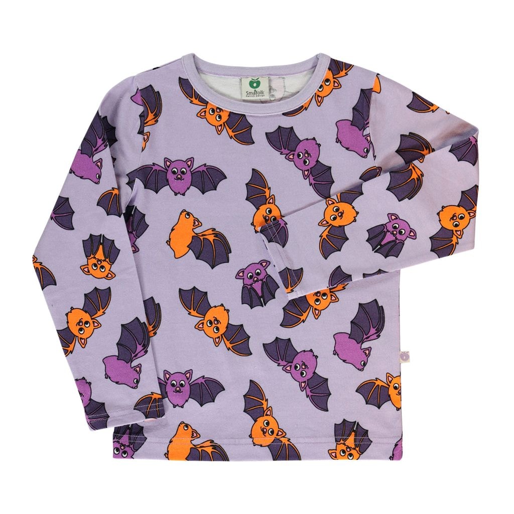Long-sleeved top with bats  Orchid Petal