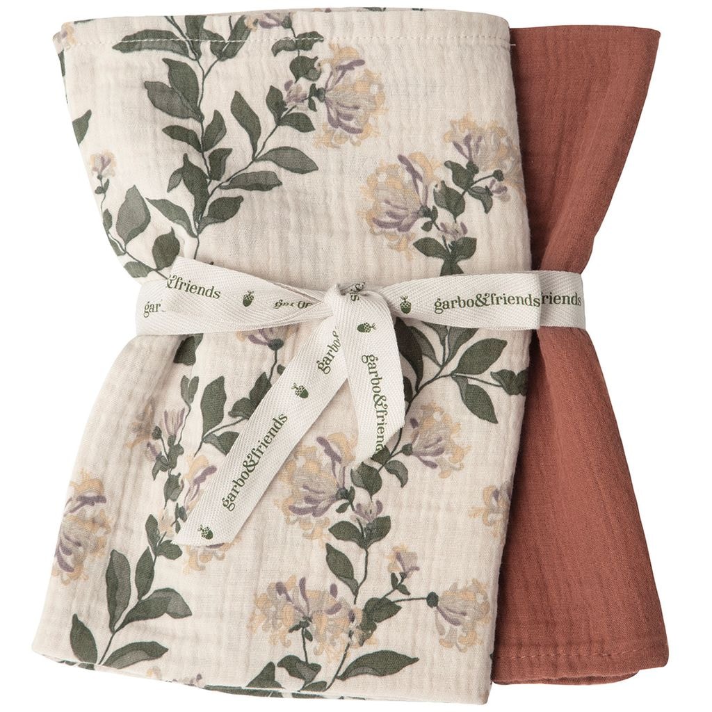 2-Pack Honeysuckle Muslin Blankets