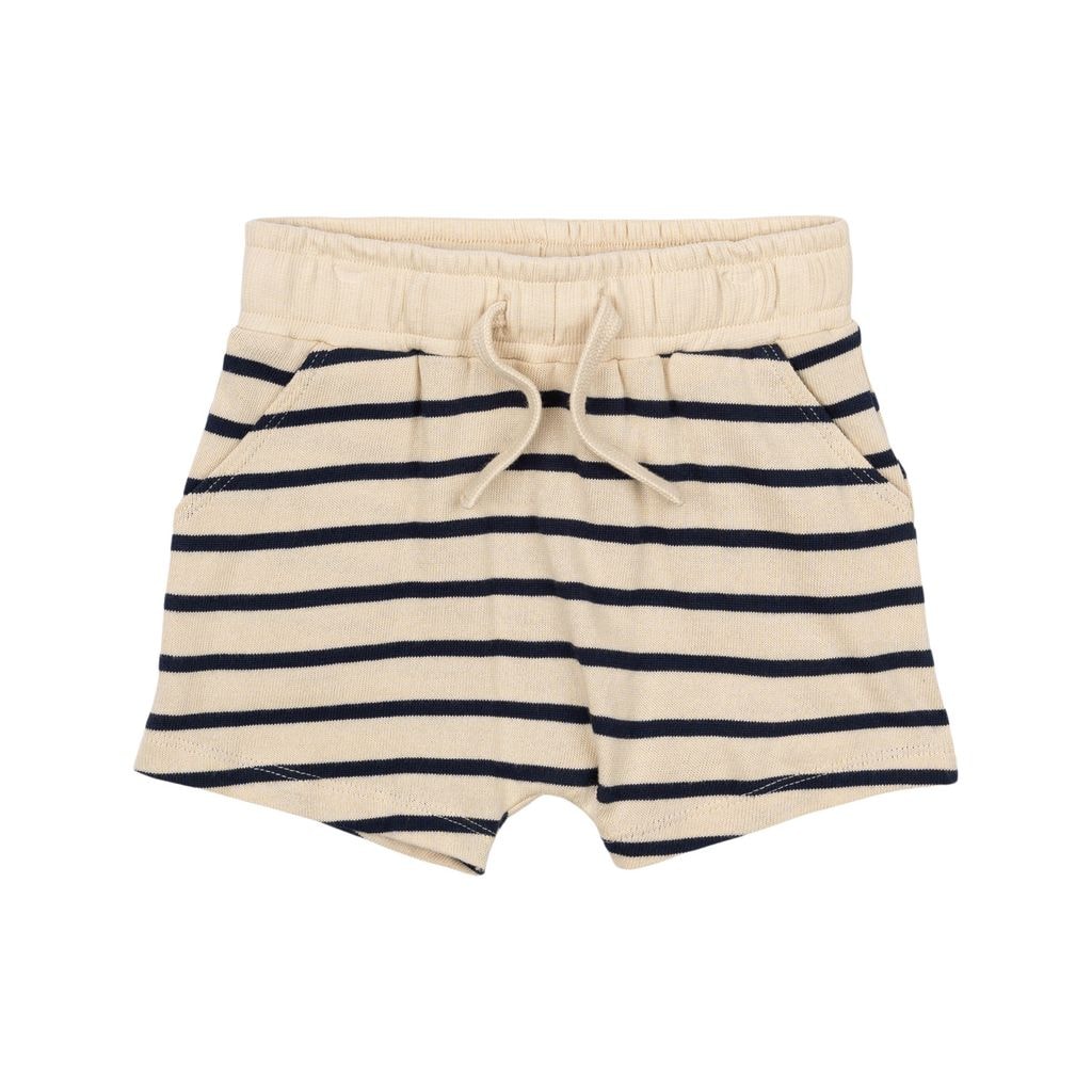 GOTS Nat Uni Shorts Mood Indigo Striped