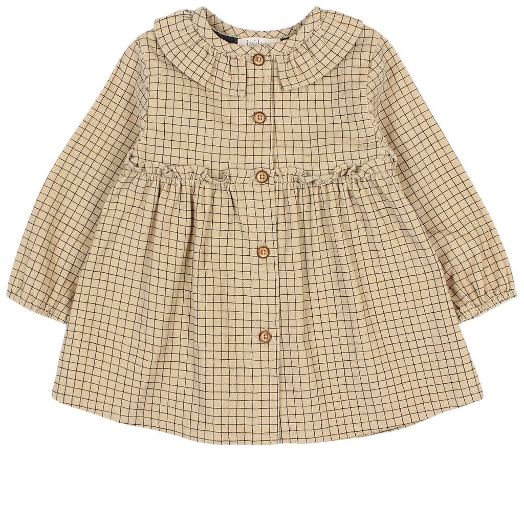 Checkered Dress Wheat