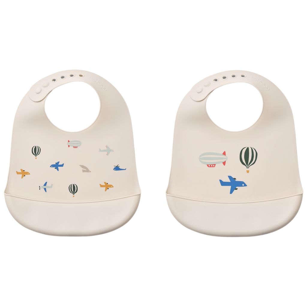 Tilda Bib 2-pack Aviator Ecru