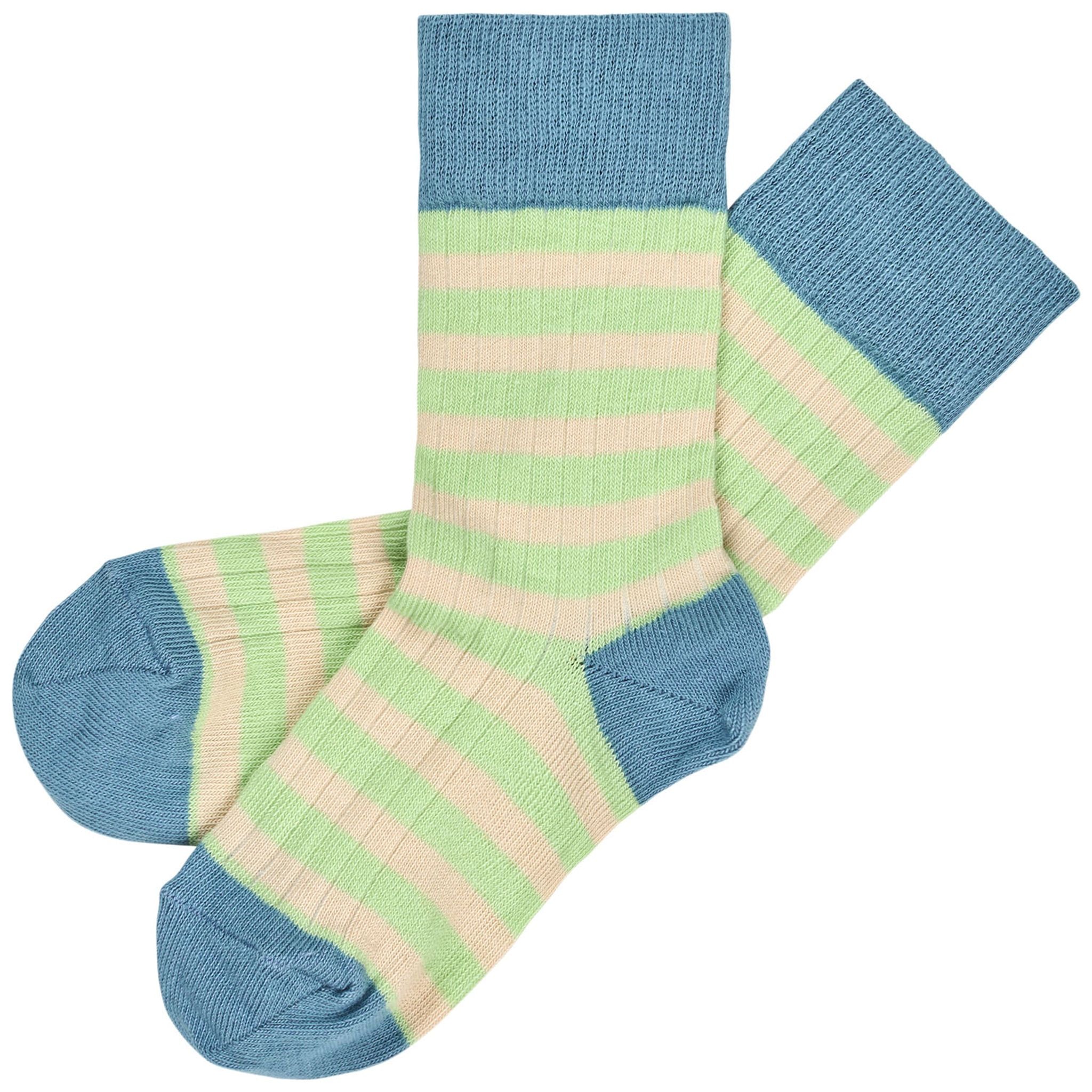 Classic Stripe Socks Washed Indigo/emerald