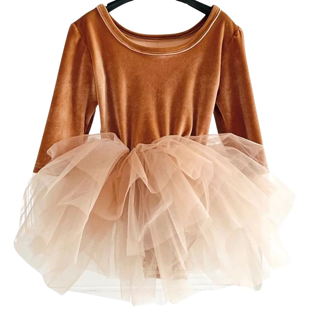 Velvet Planet Tutu Dress in Caramel