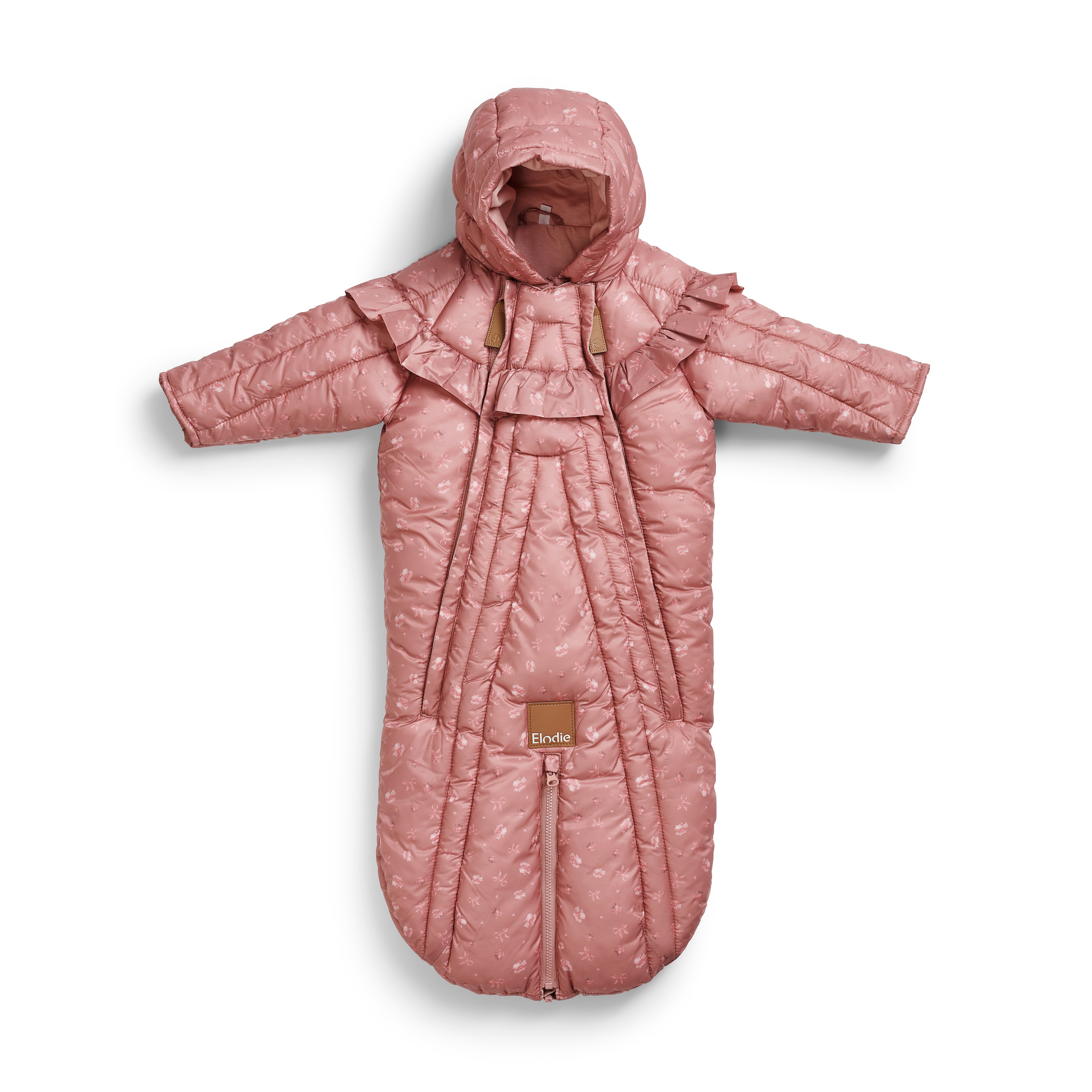 2-i-1-Babyoverall / Åkpåse Pink Petit River Rose