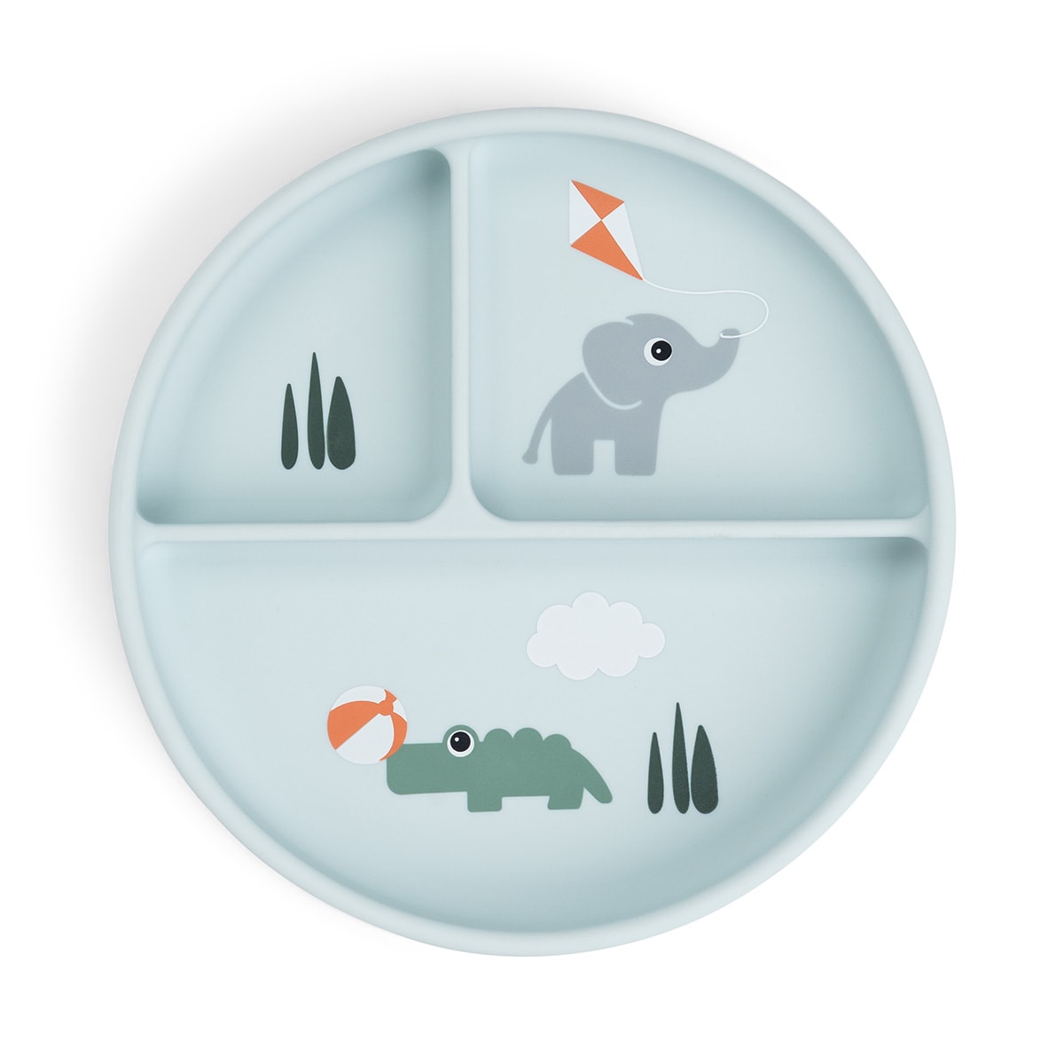 Stick&Stay Compartment Plate Playground Blue