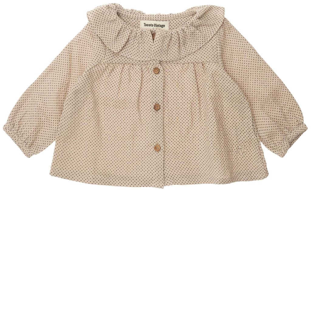 Polka Dot Baby Blouse Brown