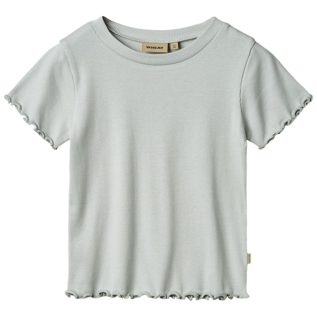 Irene Ribbed T-paita Soft Blue