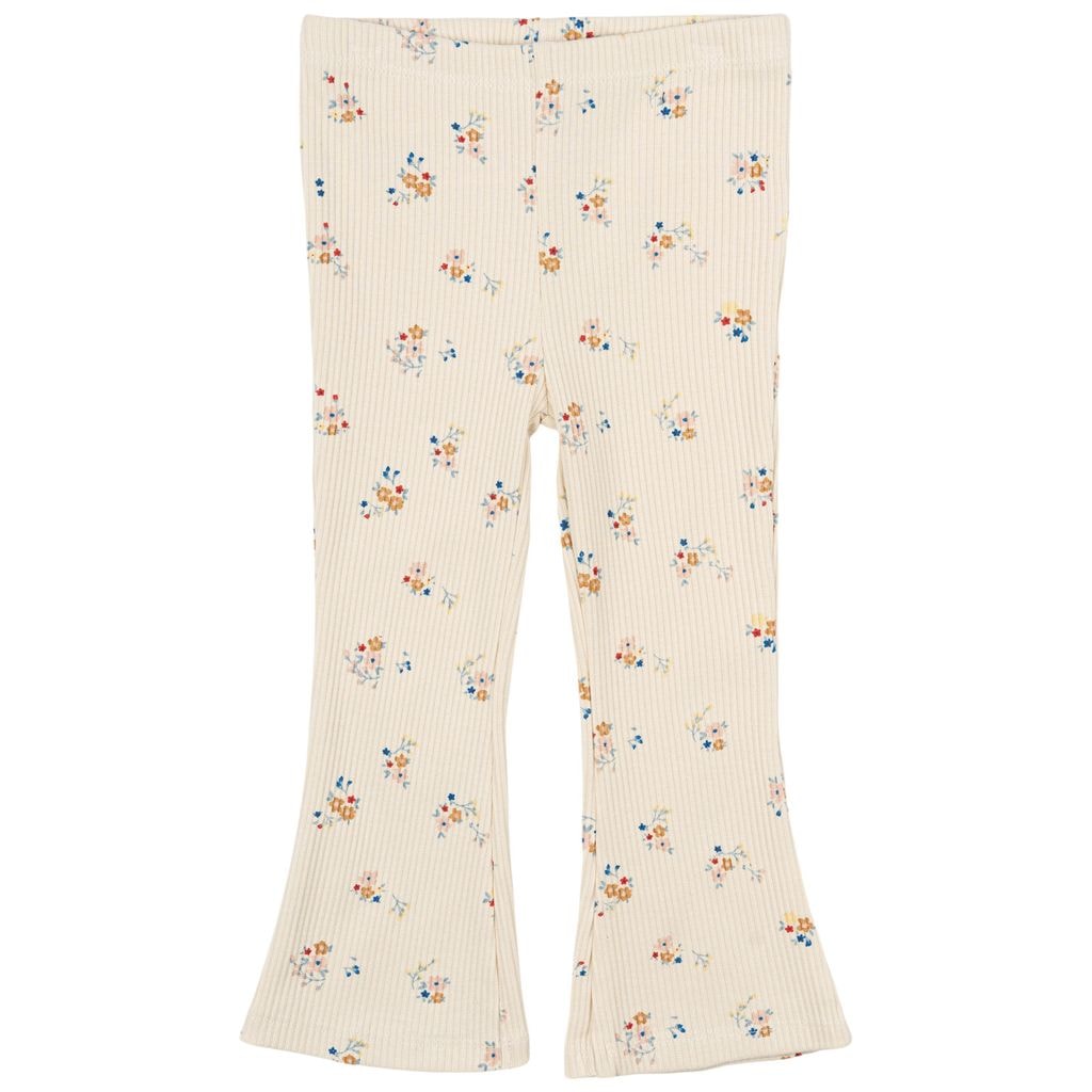 GOTS Naya Flared Rib Pants White Swan