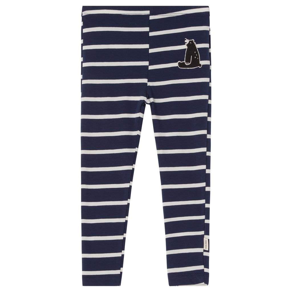 GOTS Serrai Striped Leggings Navy