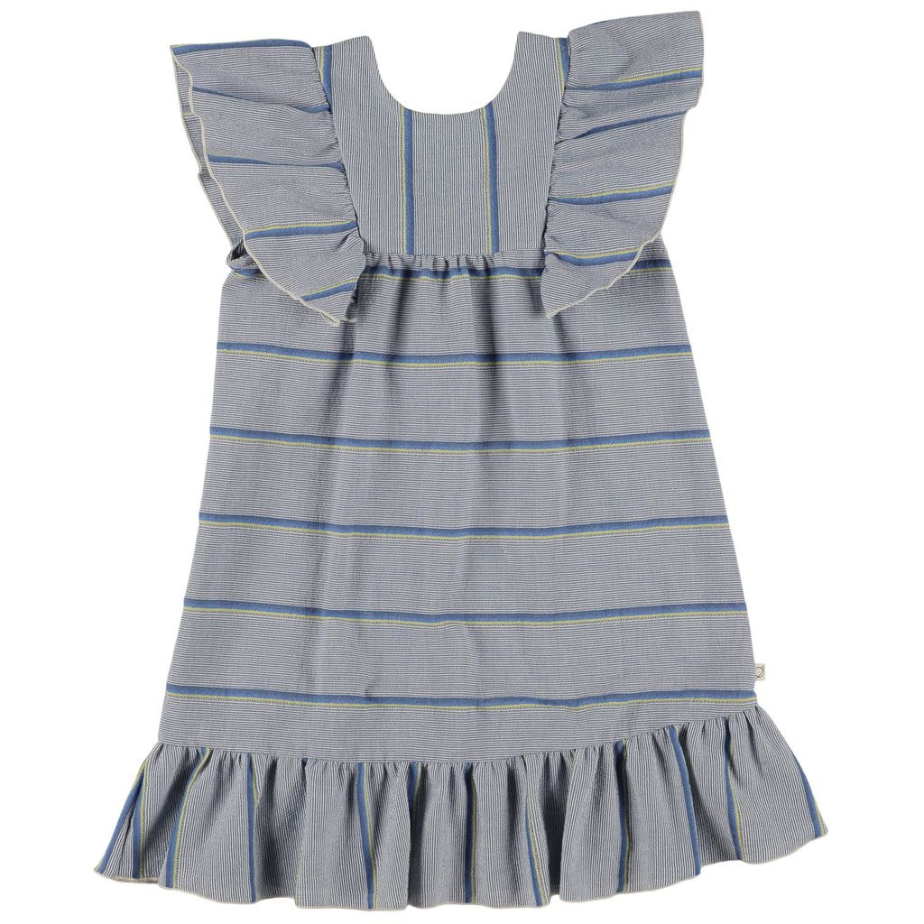 Frida Striped Dress Denim Blue