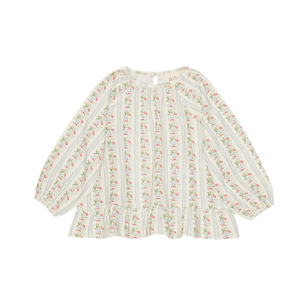 Abigail Bluse Soft White Bright Blue