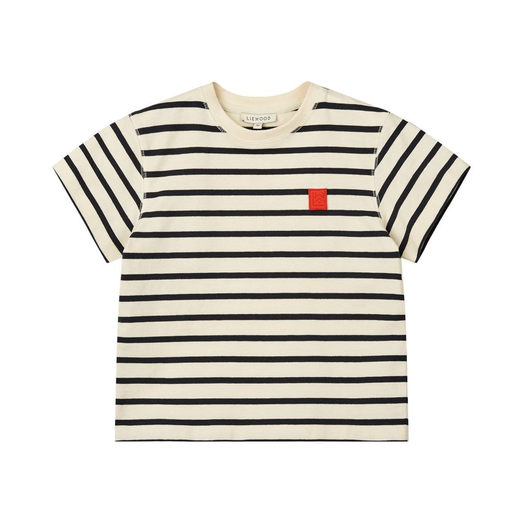 GOTS Sixten T-paita Stripe Classic Navy Creme De La Creme