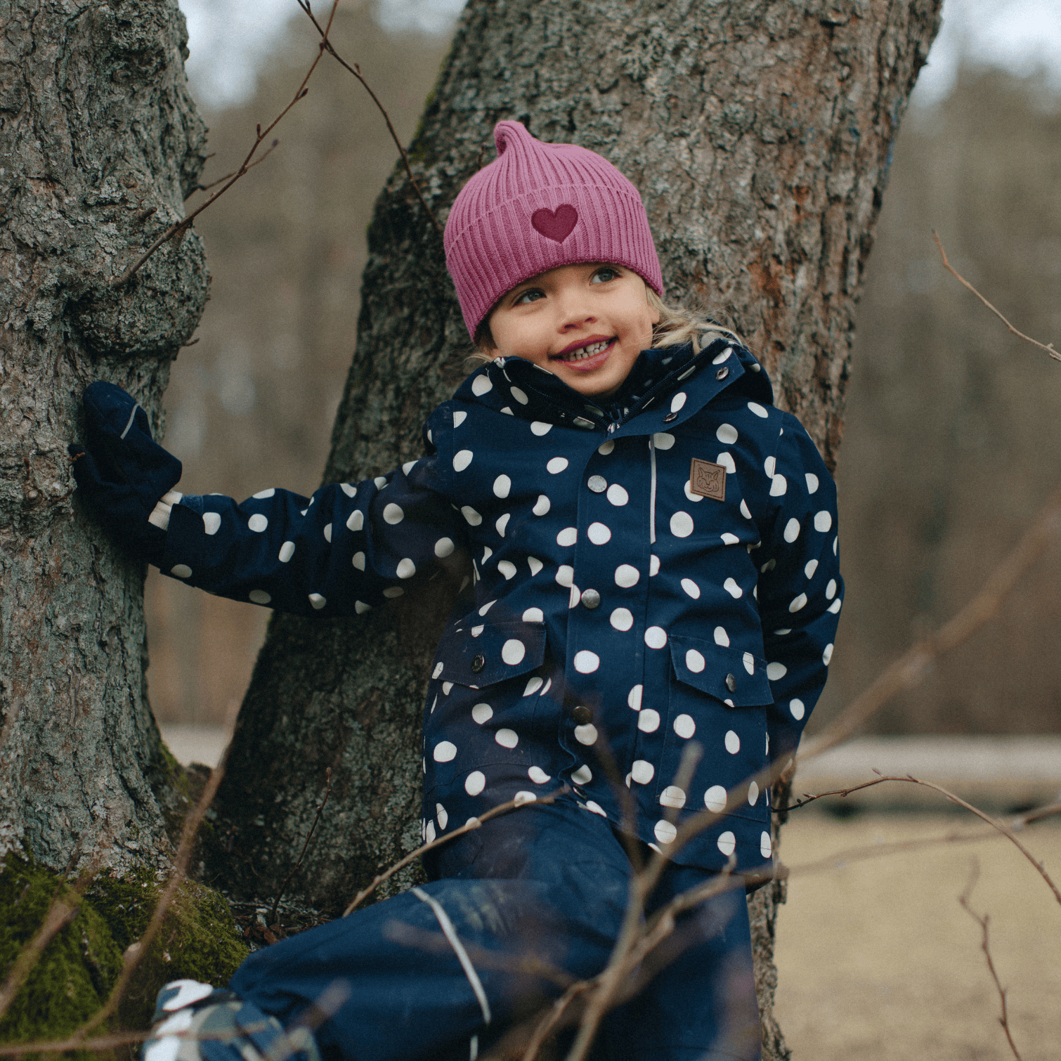 Stockholm Skaljakke Navy Polka Dots