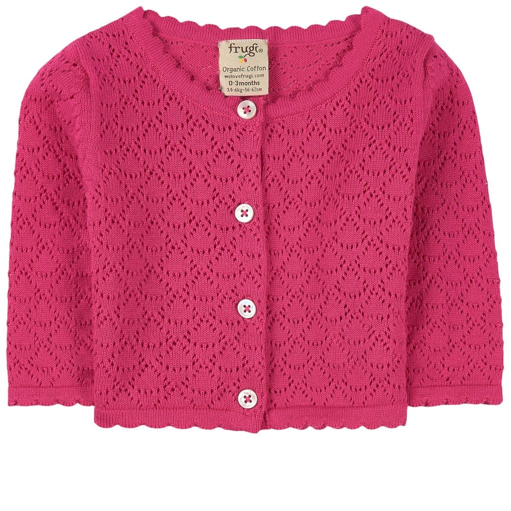 Pea Pointelle Neuletakki Rich Pink
