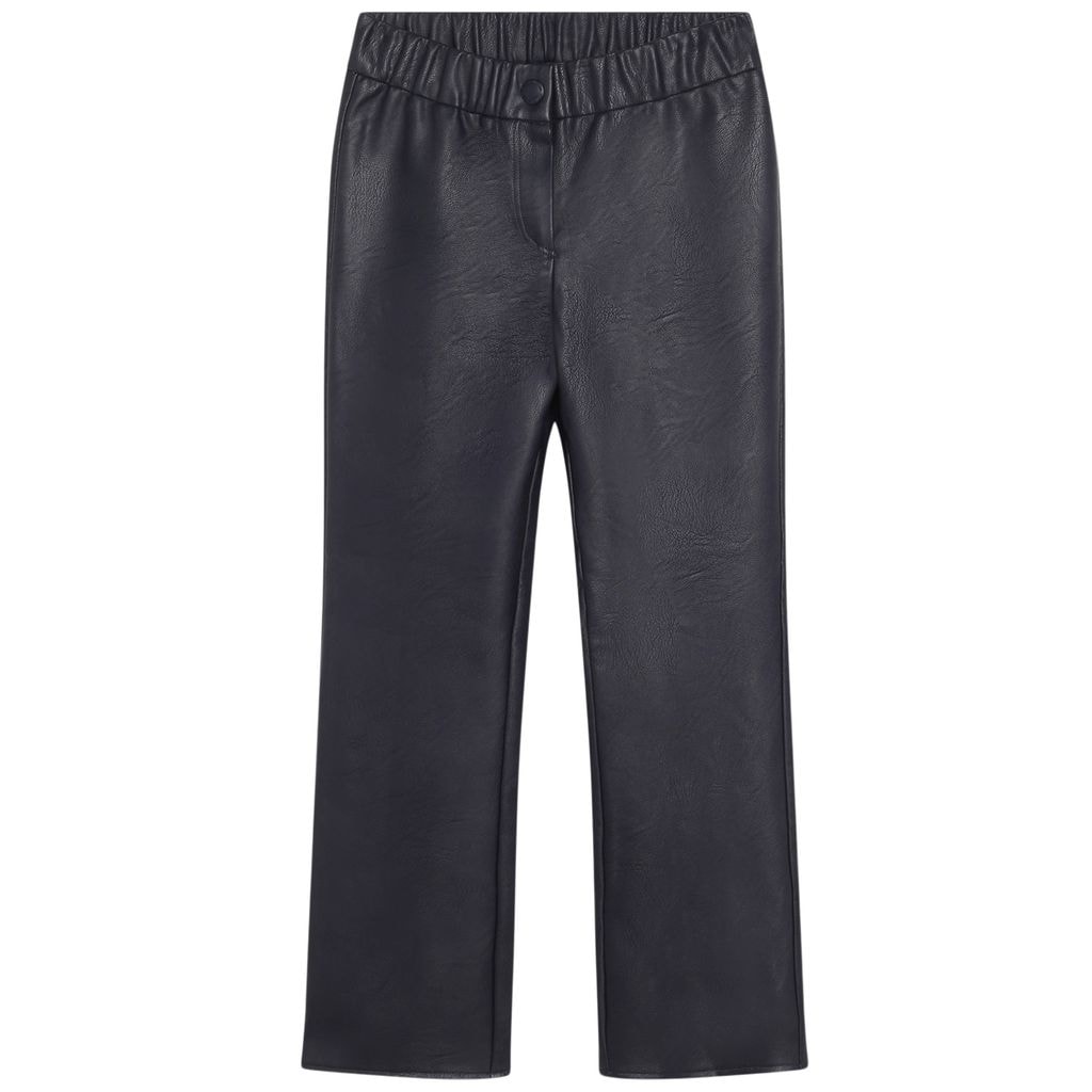 Faux Leather Pants Navy