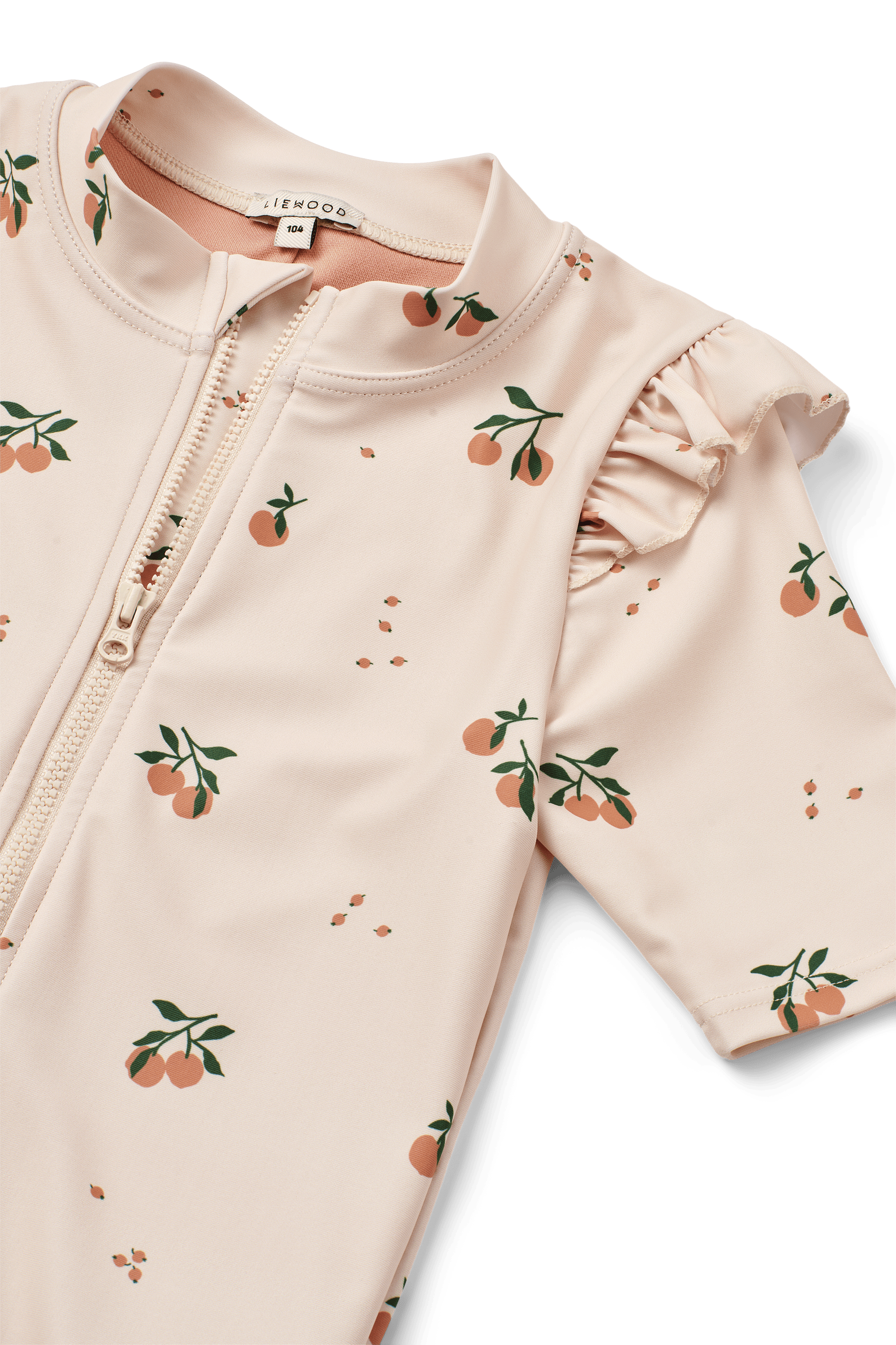 Amel Mönstrad Badoverall Peach / Sea Shell