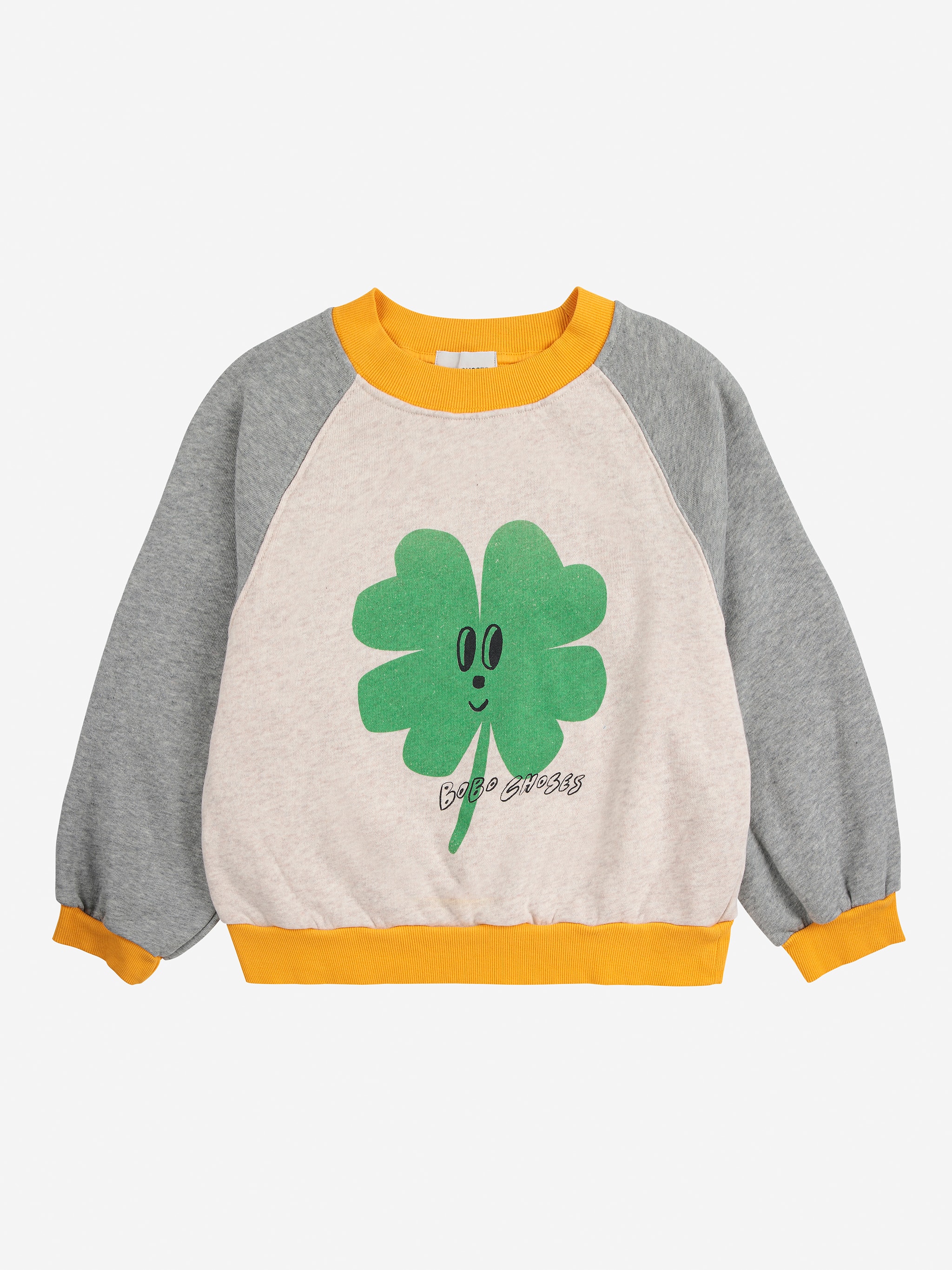 Lucky Clover Ranglan Sleeve Sweatshirt Heather Grey