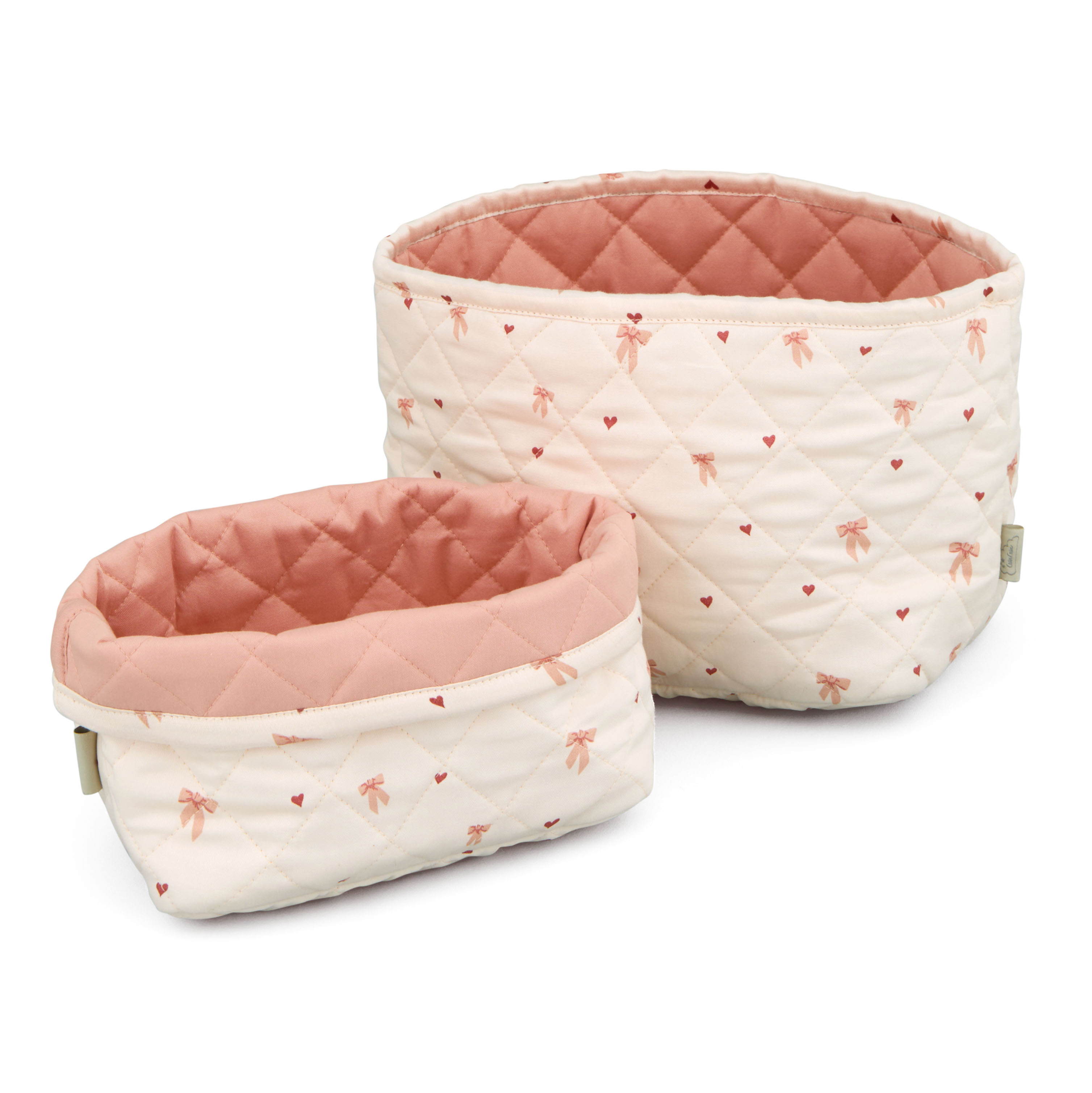 2-pack Quiltad Förvaringskorg Bows