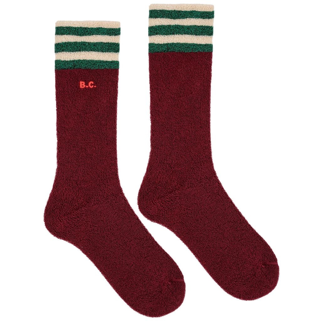 Long Socks Burgundy Red
