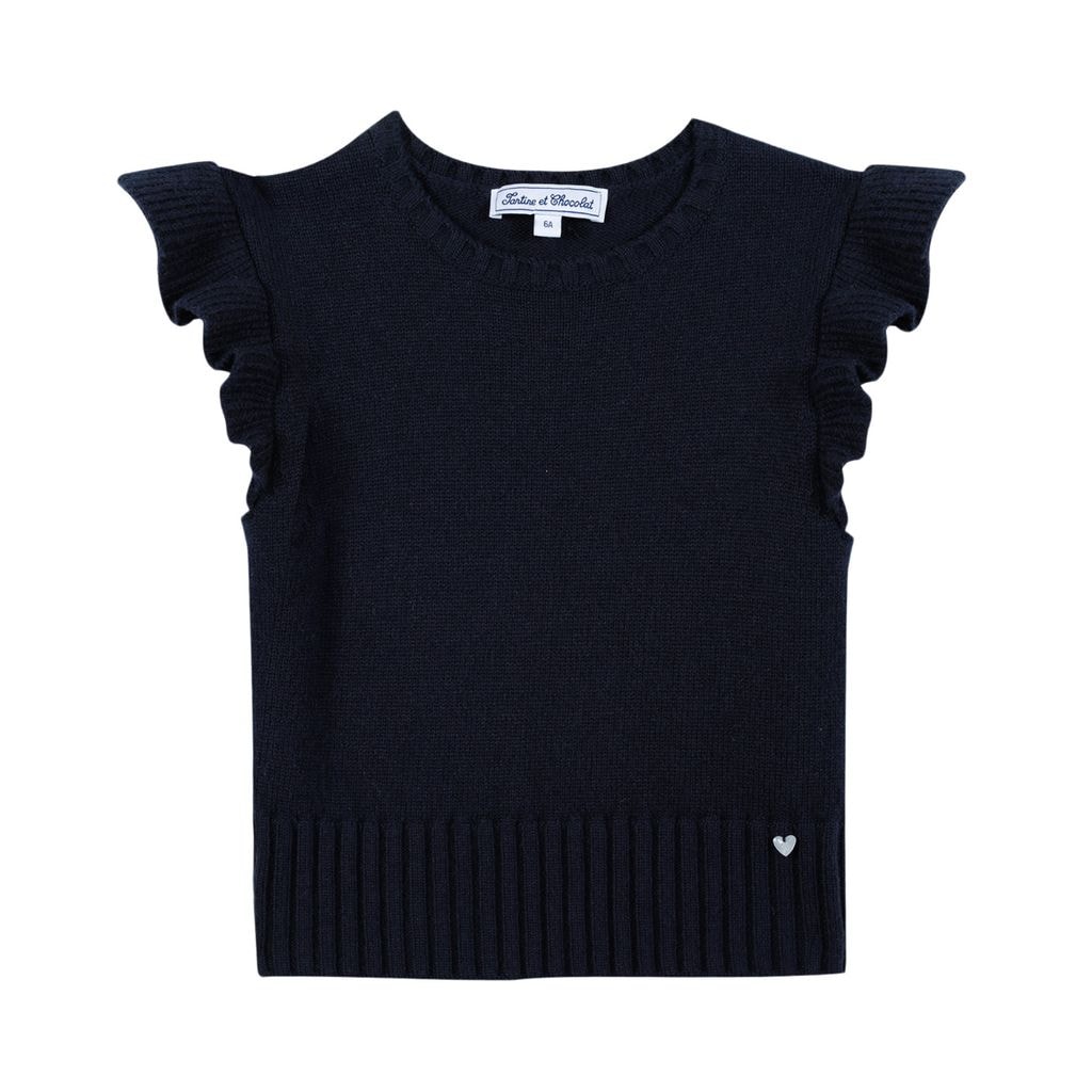 Wool Cashmere Knitted Sweater Navy