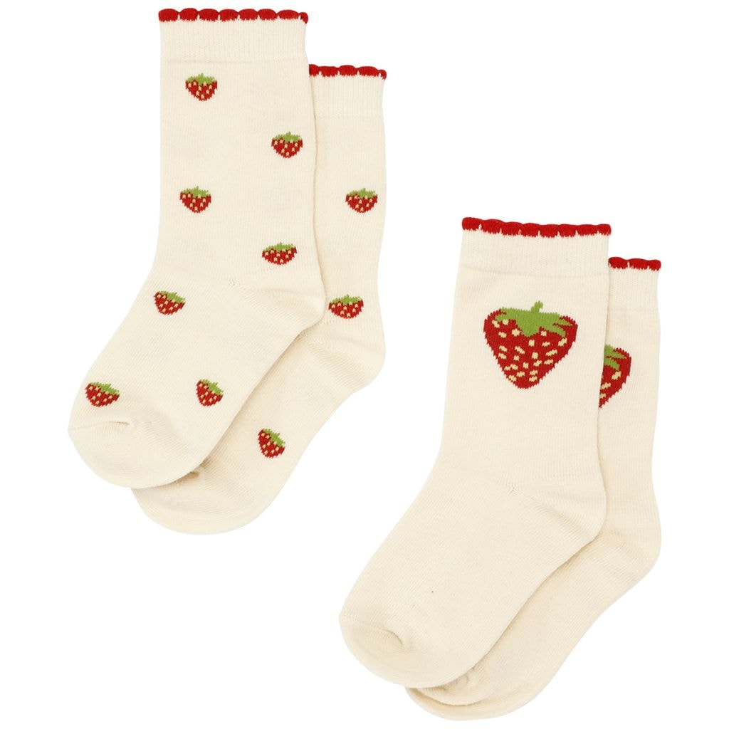 Strawberry 2-Pack Socks Cream