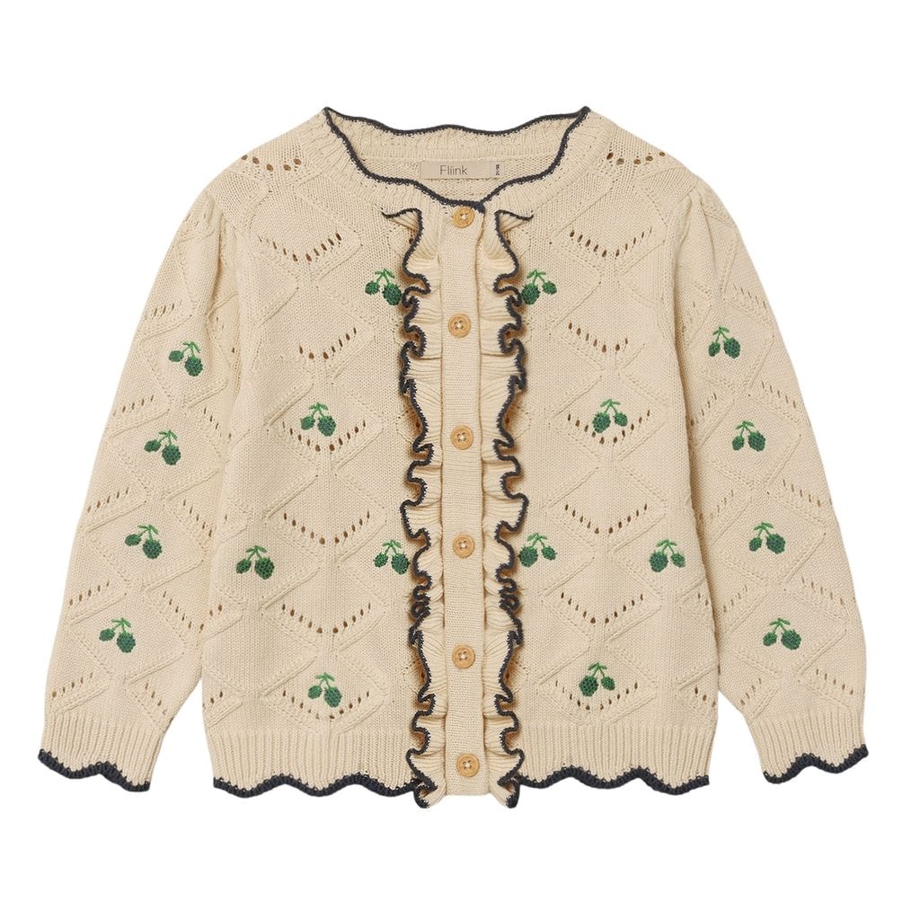 Mela Ruffle Cardigan Sandshell