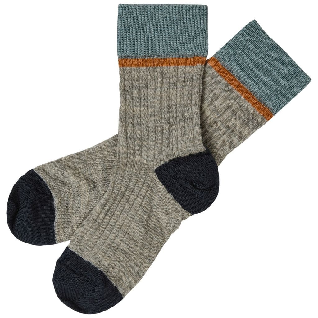 2-Pack Colour Block Socks Hazel Melange