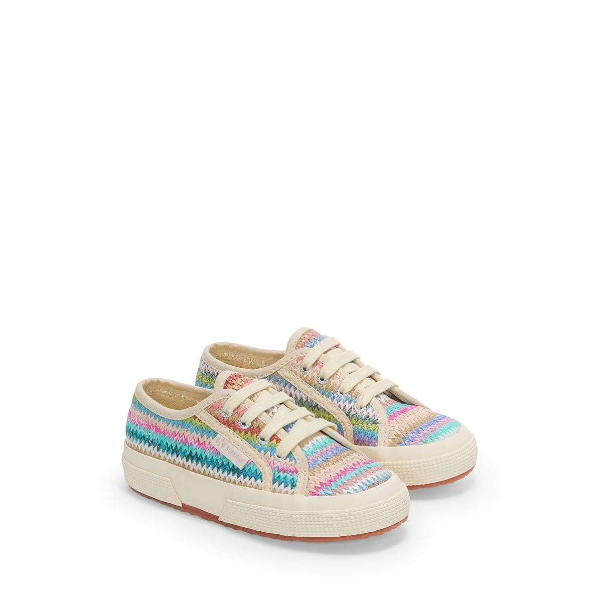 2750 Kids Raffia Sneakers Beige Laurel-purp