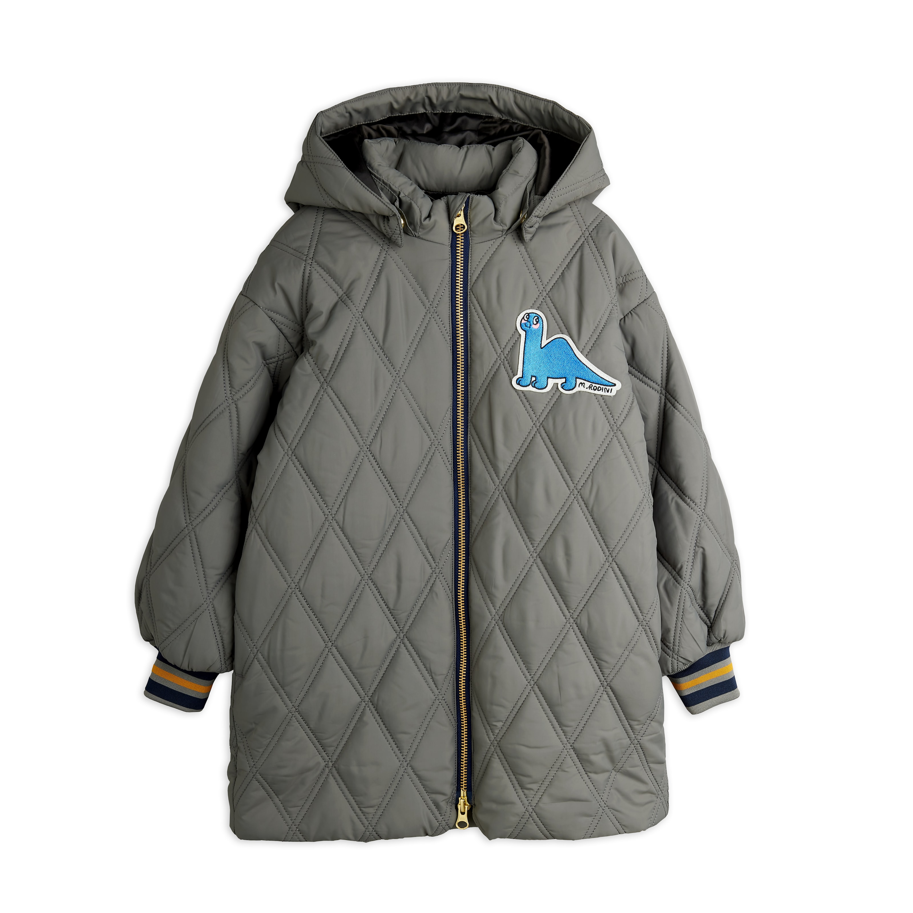 Dino Patch Quiltade Parkas Grey