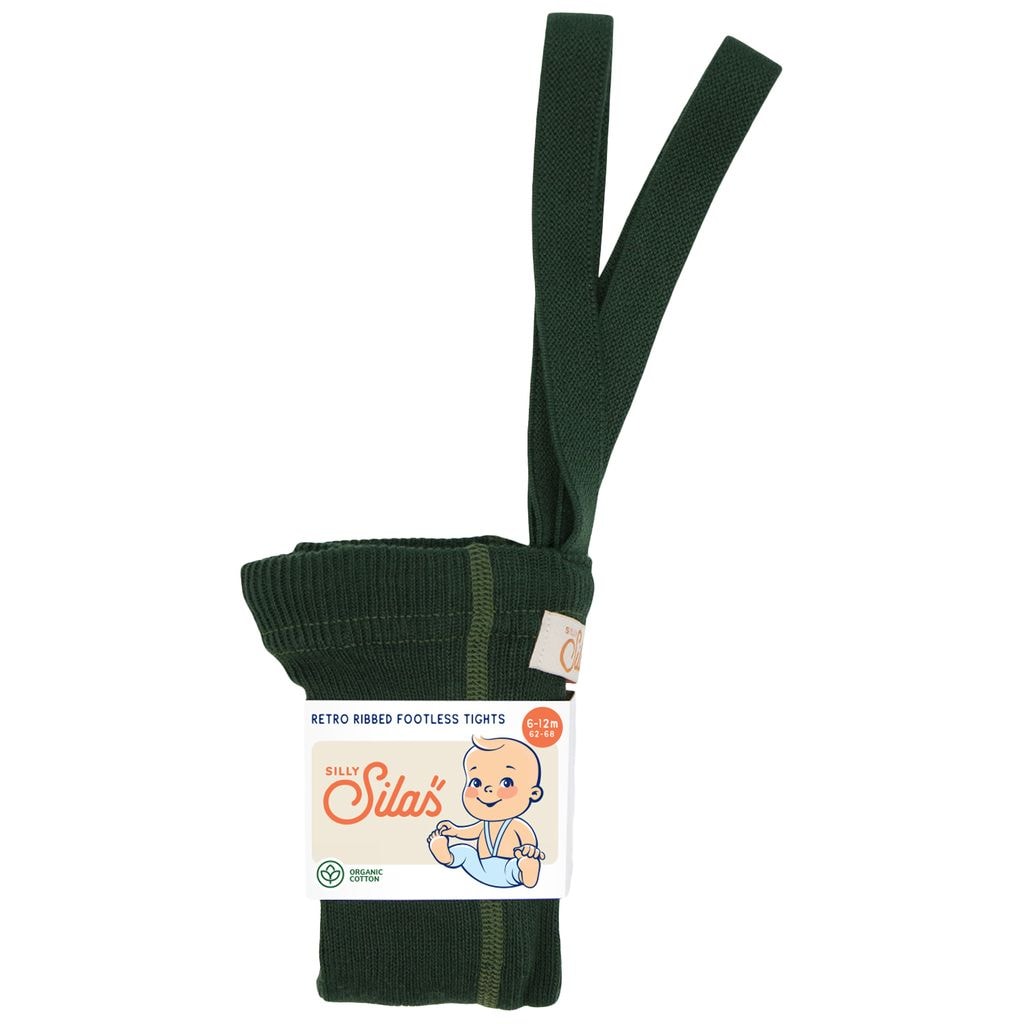 GOTS Footless tights Dark Forest Green