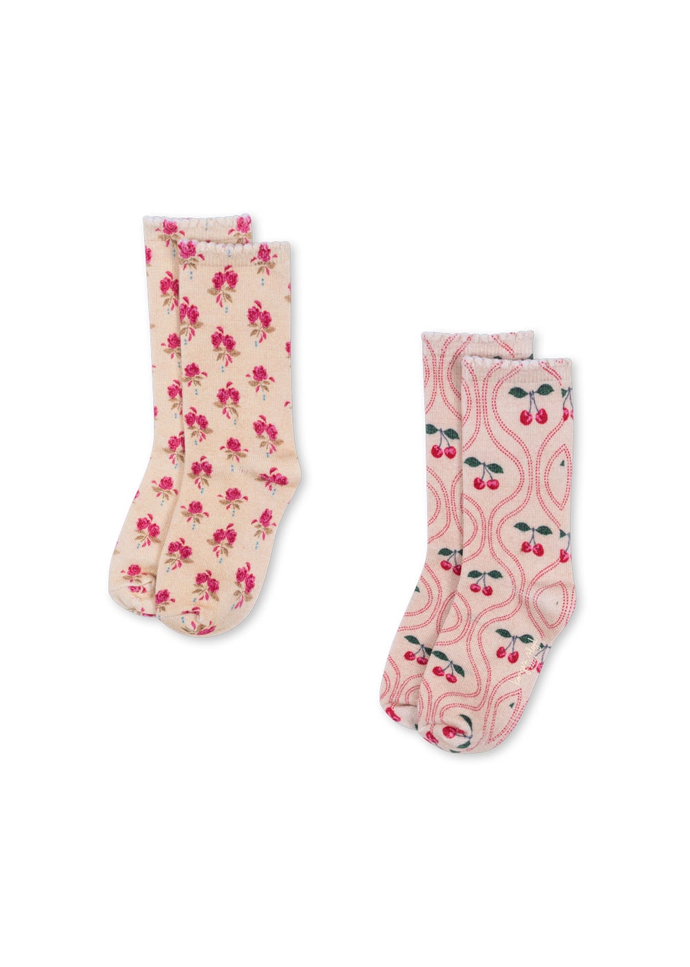 2 Pack Printed Socks Cherry Mix