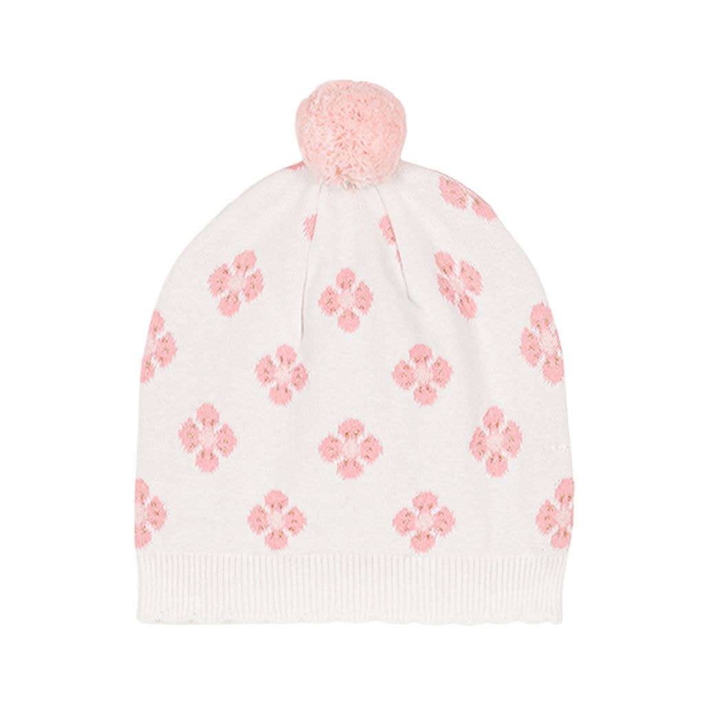 Alaska Stickad Mössa Floral Jaqcuard