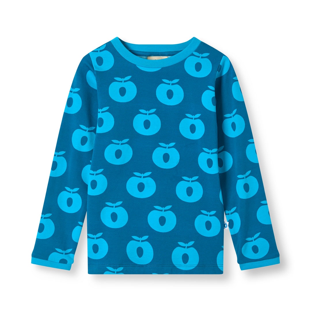 Elstar Long-Sleeved Top With Apples Vivid blue