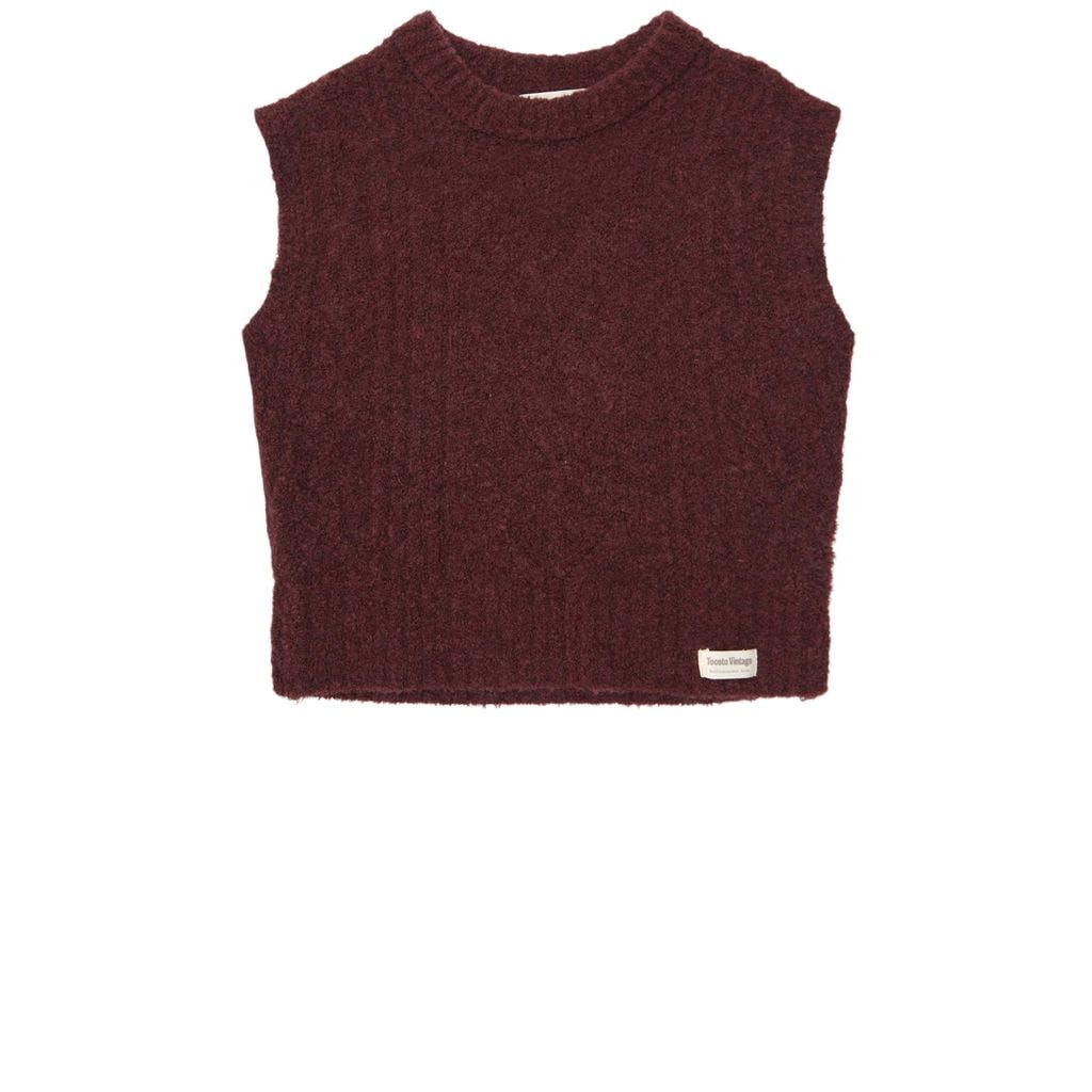 Oversize Braided Vest Burdeaux