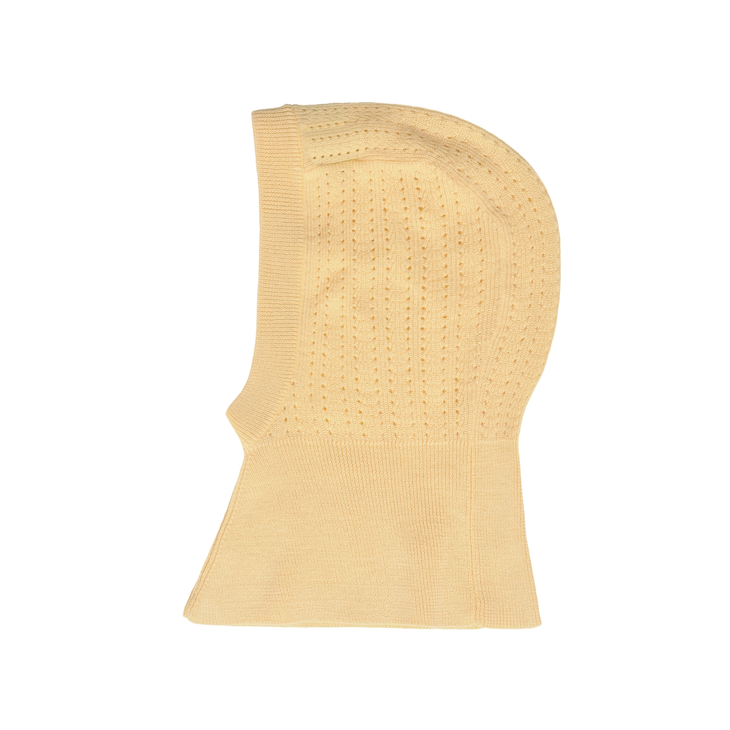 Pointelle Wool Balaclava Wheat