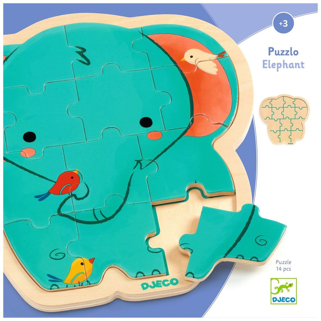 Elephant Puslespill Blått