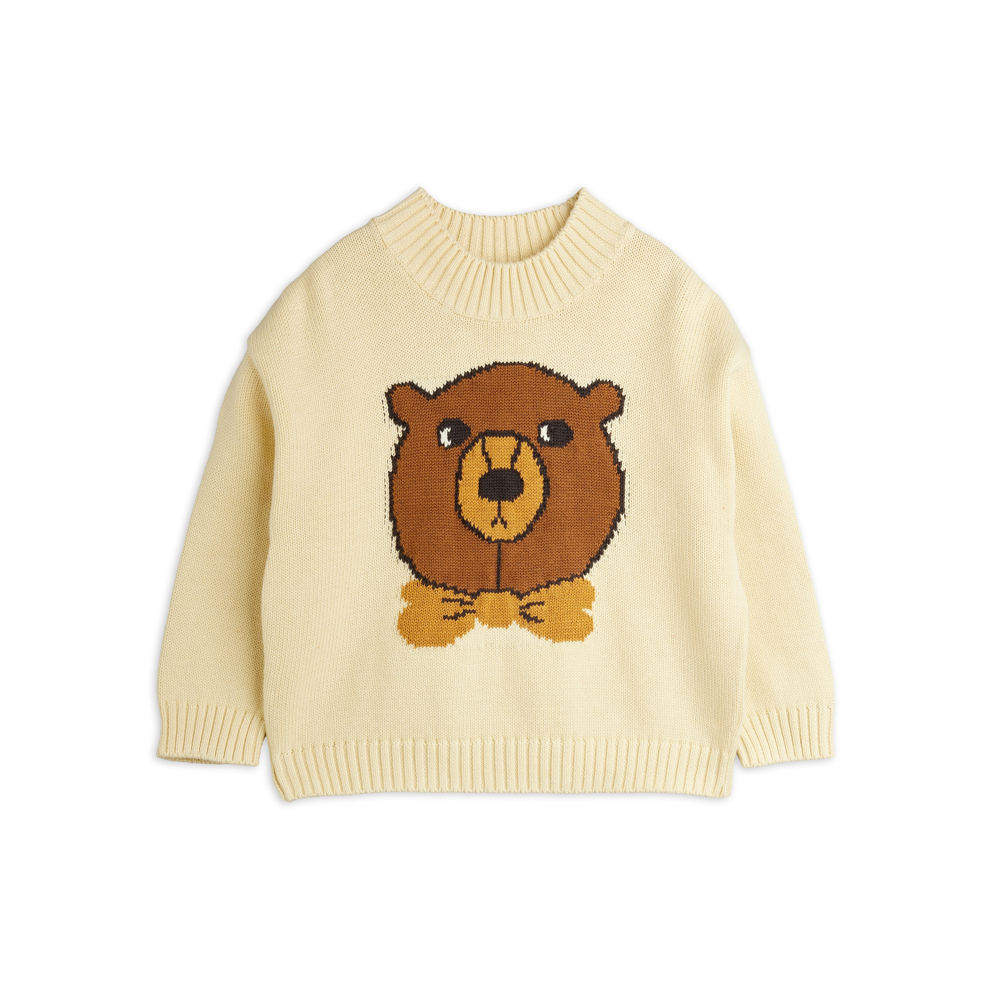 Bear Intarsia Knit Sweater Offwhite