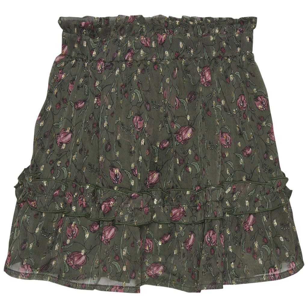 Blomstret Nederdel Olive Night