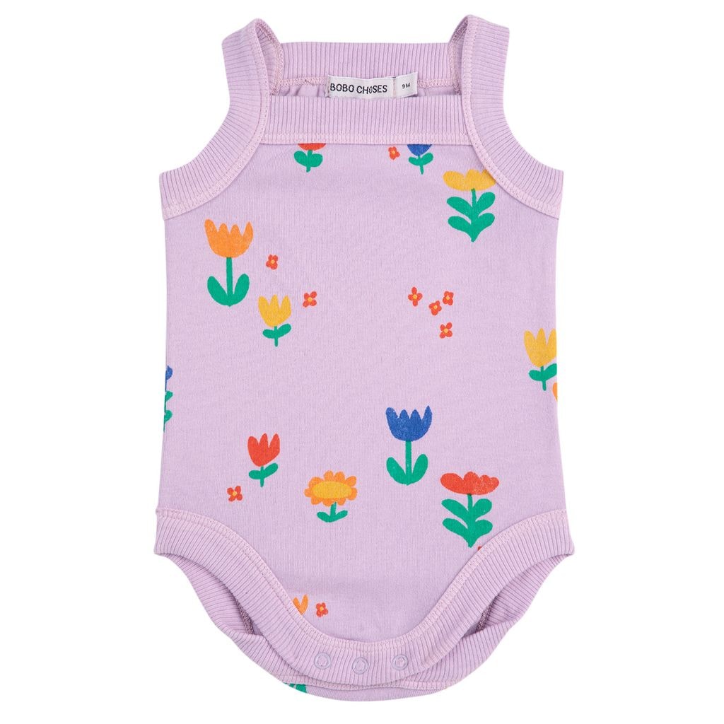 Garden Party All Over Ärmlös Baby Body Lavender
