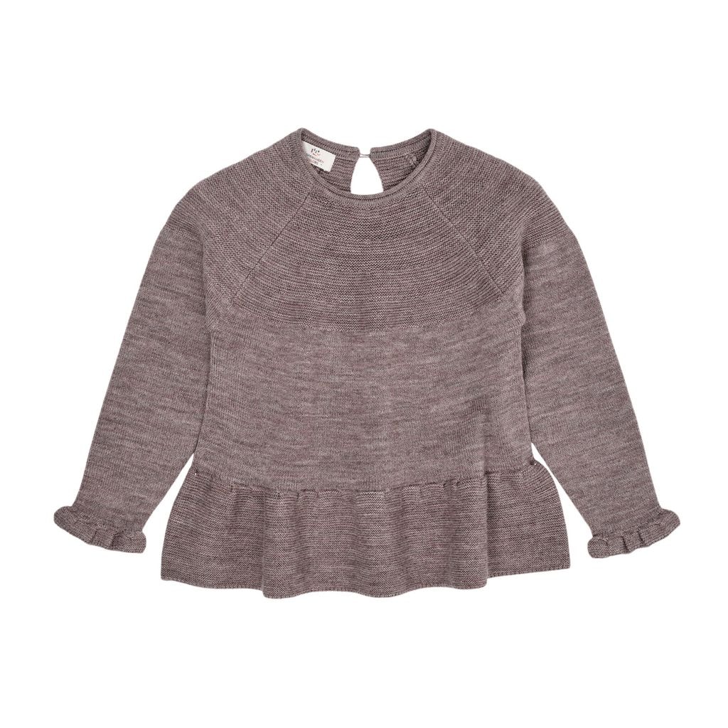 Merino Wool Knitted Blouse Natural Melange