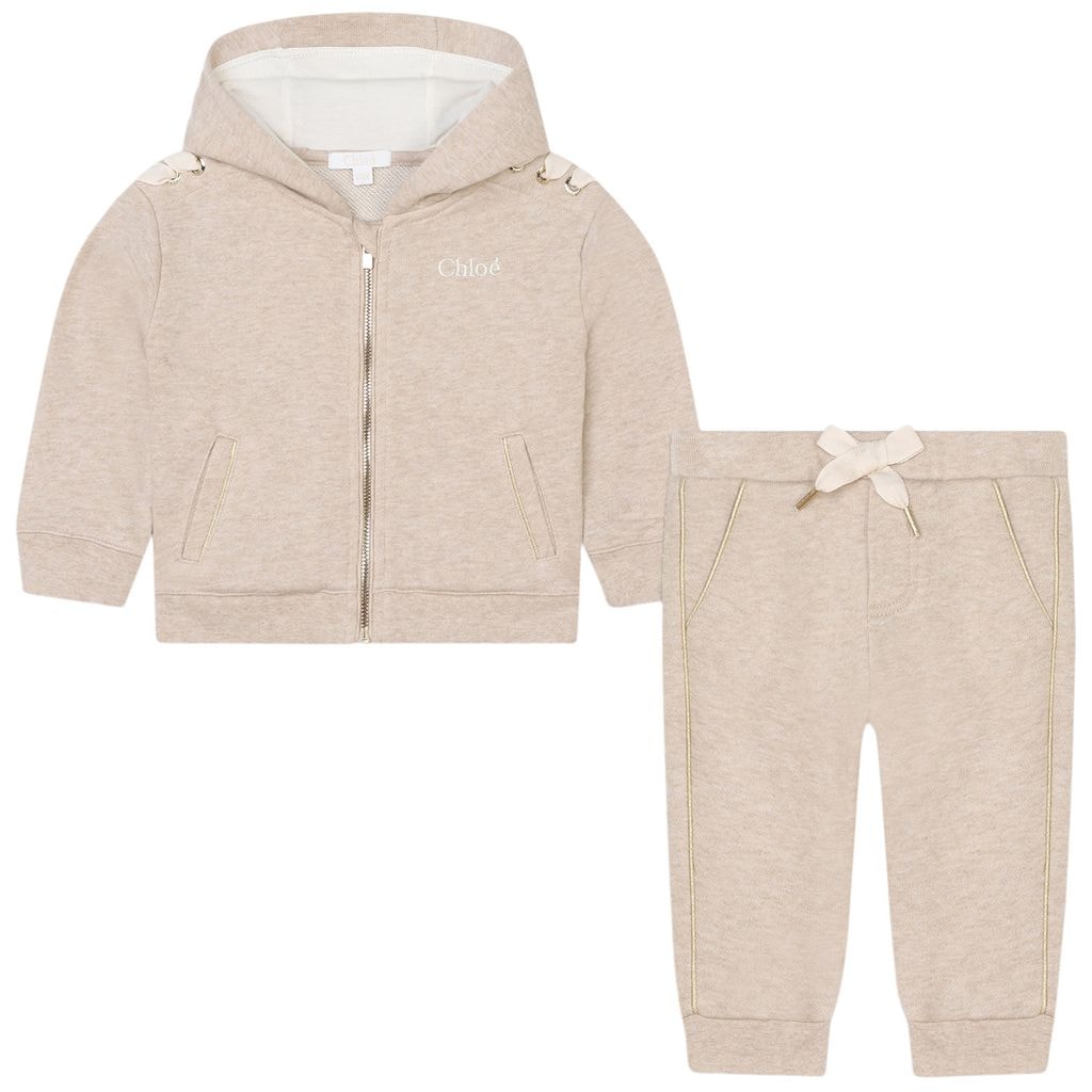 Branded Sweat Set Beige