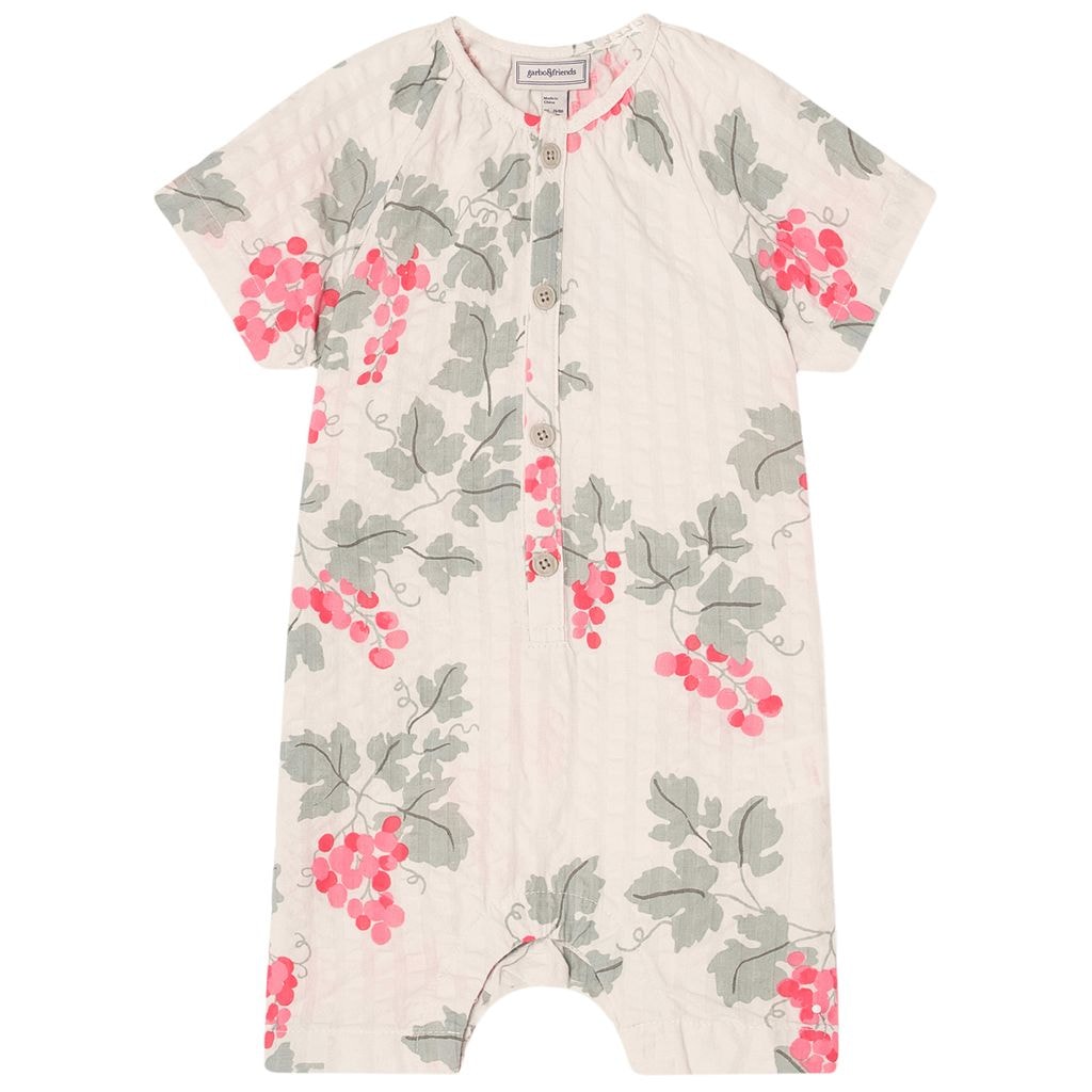Seersucker Onesie Grapes Pink