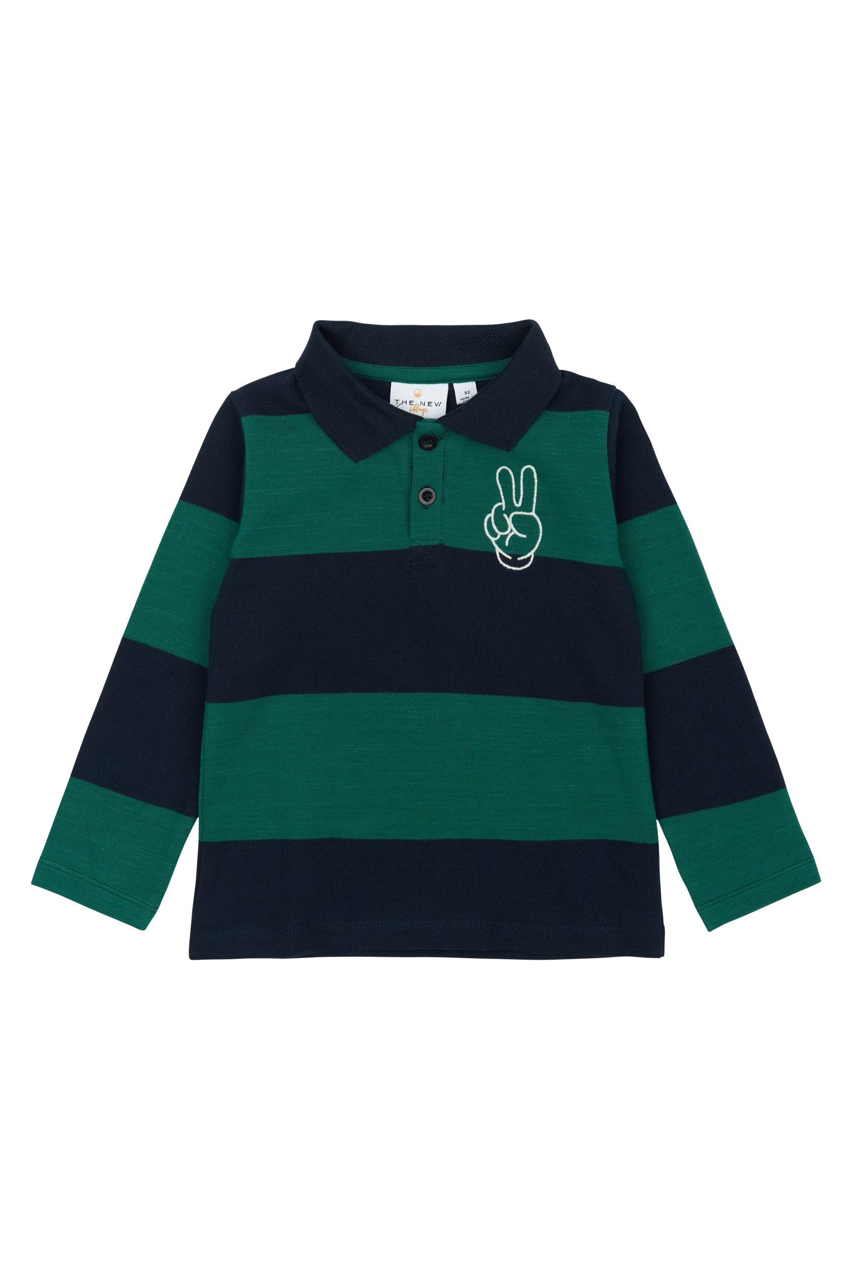 TNSTPinon L_S Pique Polo Navy Blazer Striped