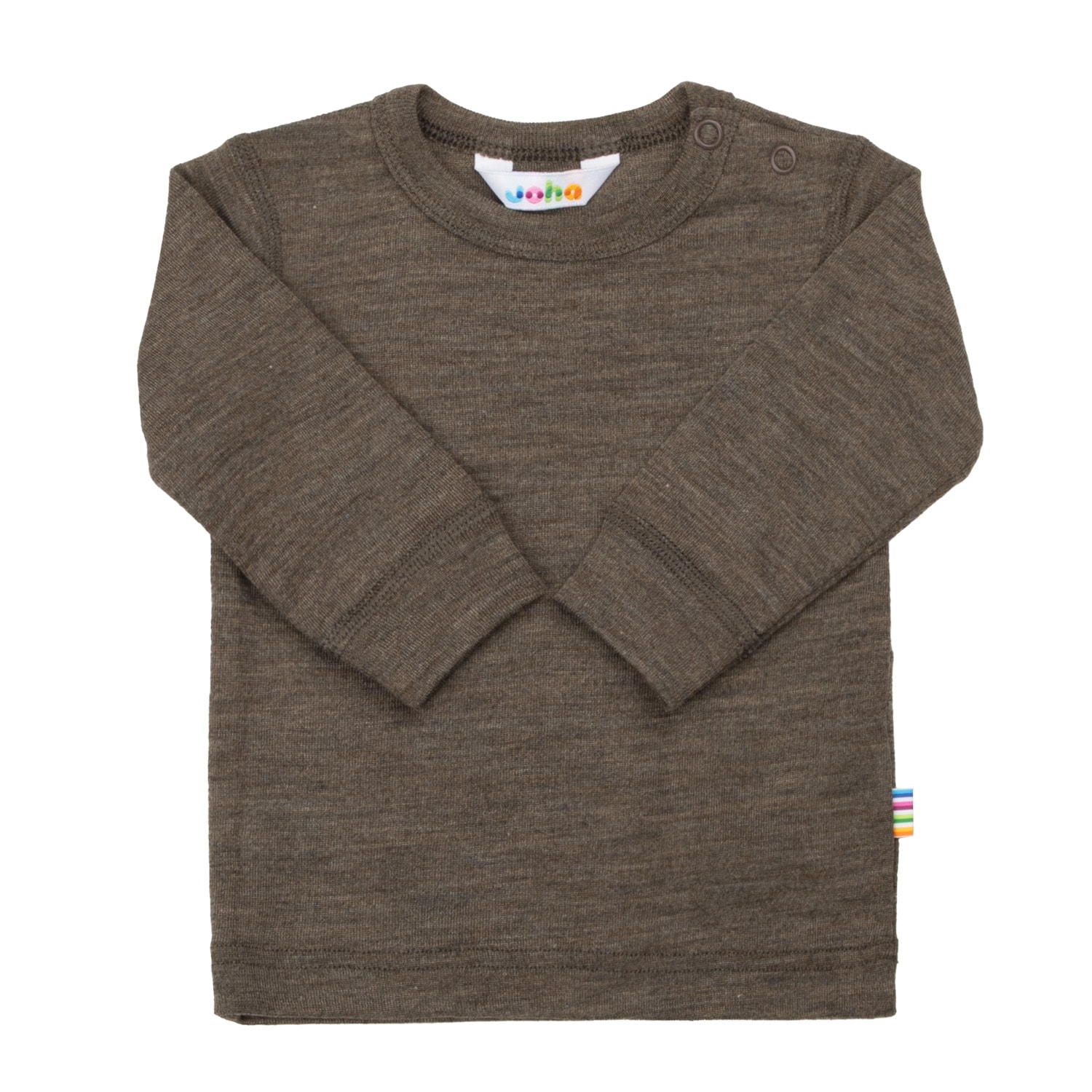 Long-Sleeved Wool Top Brown Melange