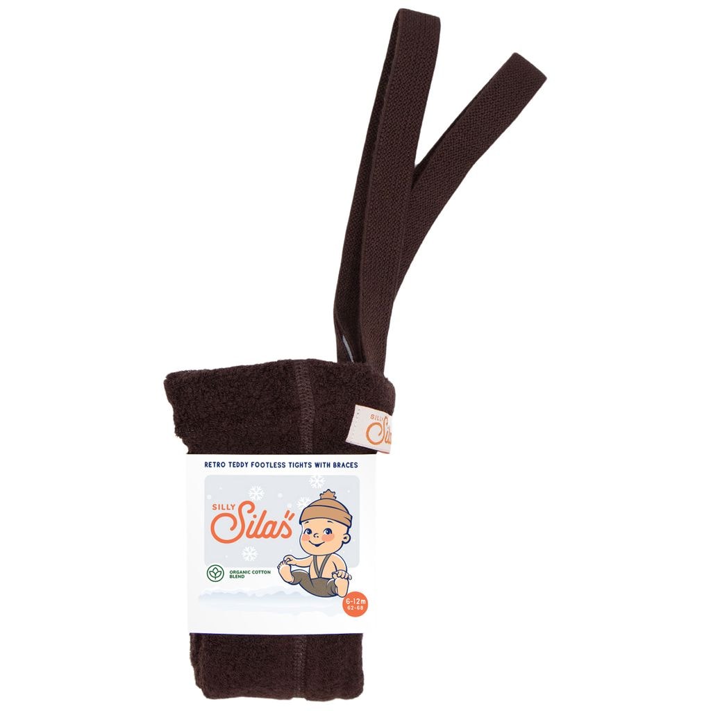 GOTS Teddy Footless Tights Chocolate Brown